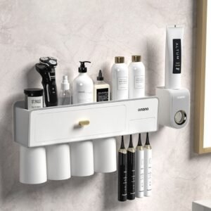 Porta Cepillo Con Dispensador 4 Vasos