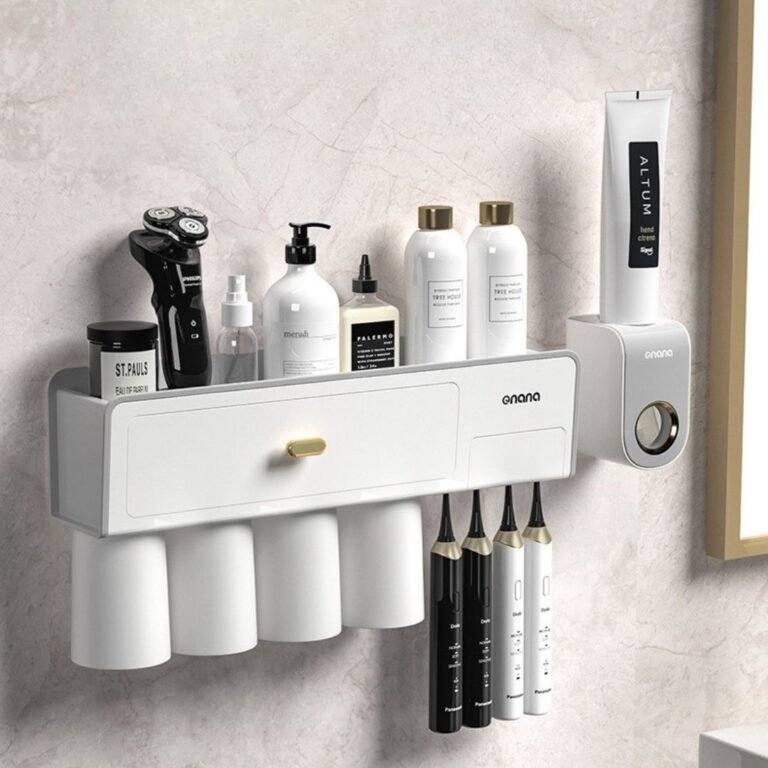 Porta Cepillo Con Dispensador 4 Vasos