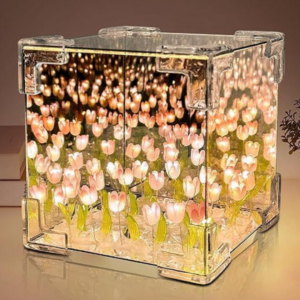 Lampara de cubo tulipanes infinitos