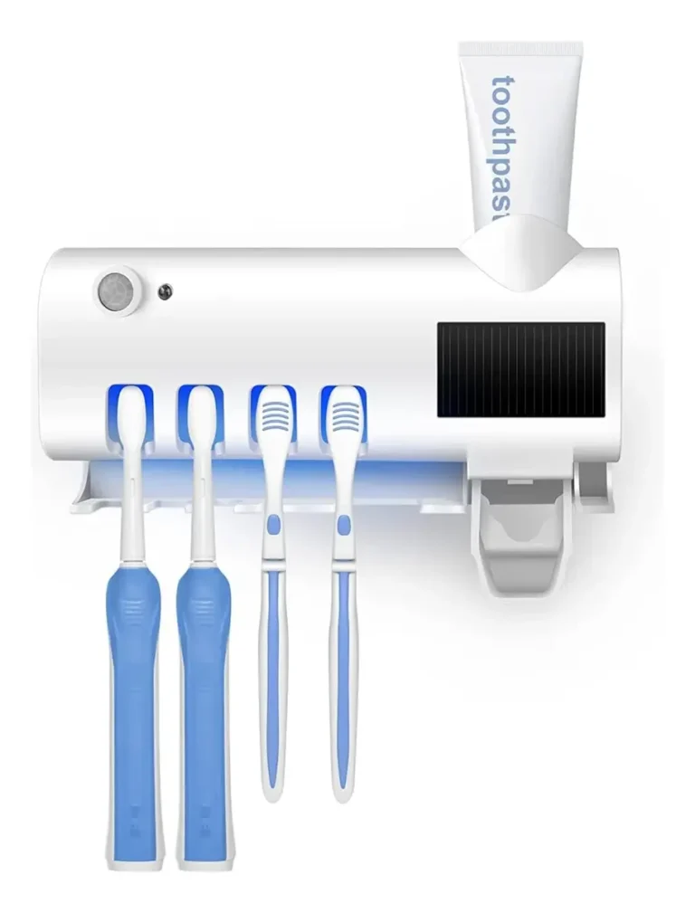 Porta Cepillos Dispensador de Crema con Esterilizador UV