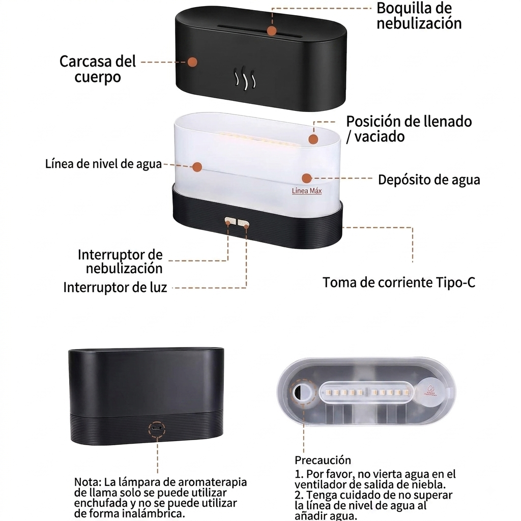 Humidificador Chimenea 180ml - Imagen 5