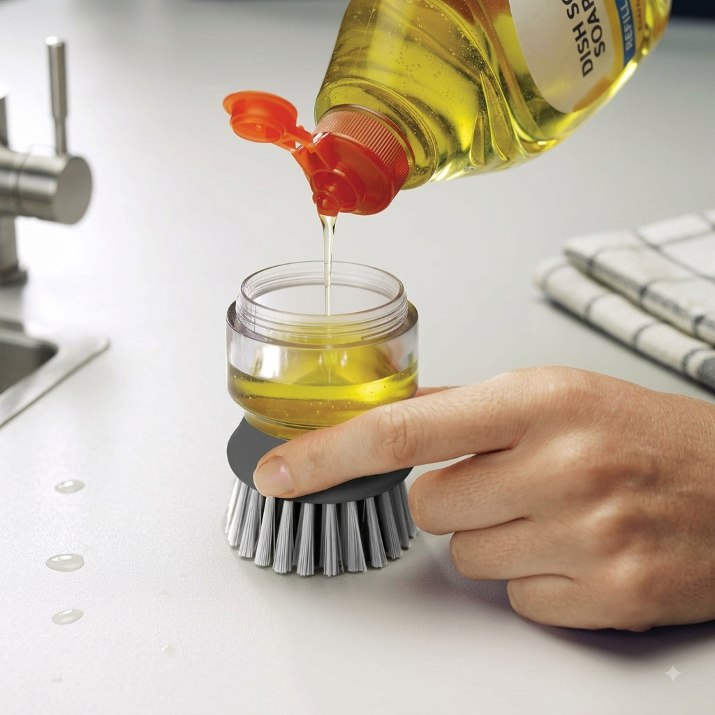 Cepillo para Lavaplatos con Dispensador de Jabon - Imagen 3