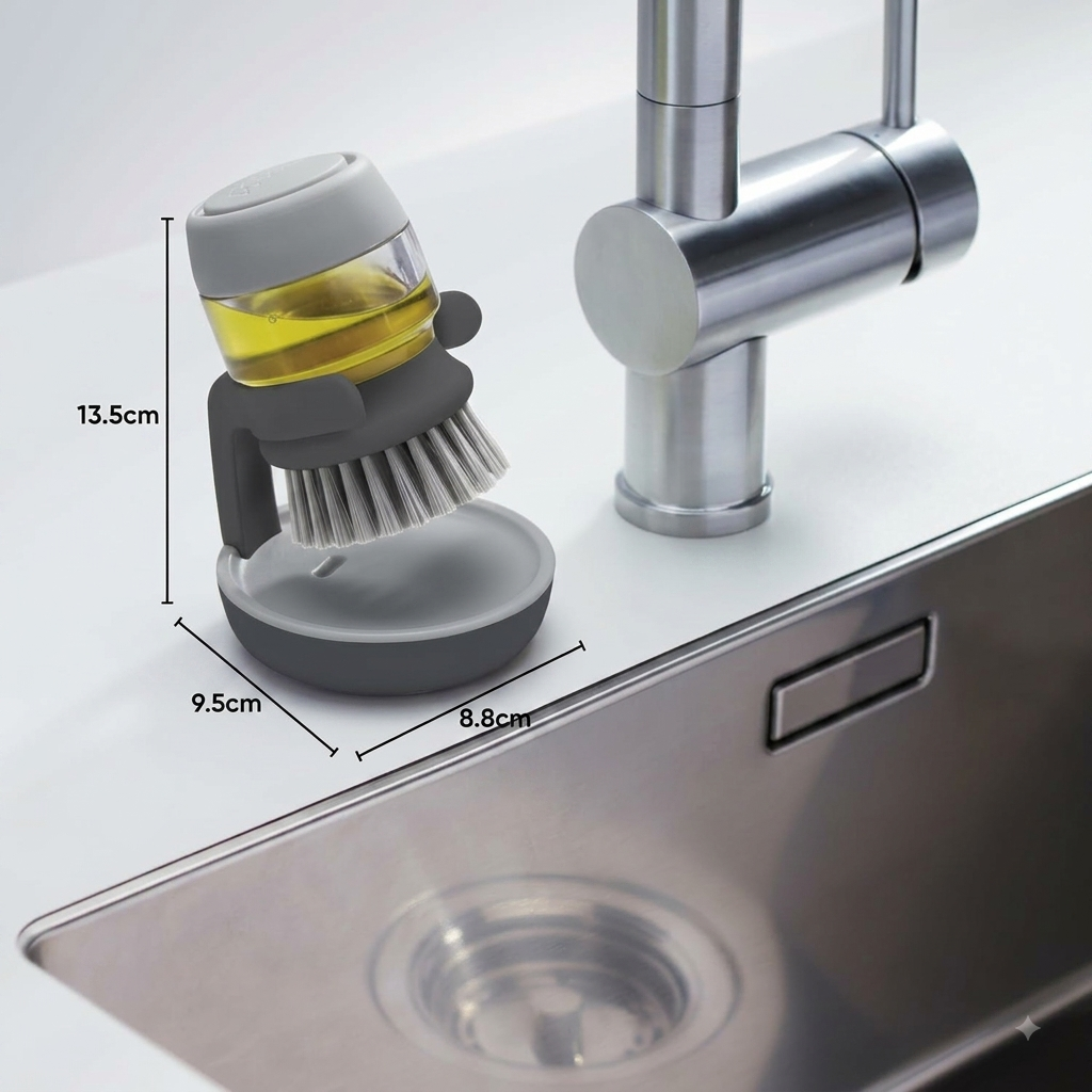 Cepillo para Lavaplatos con Dispensador de Jabon - Imagen 5